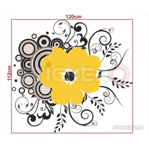 Floare abstracta - sticker decorativ