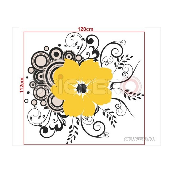 Floare abstracta - sticker decorativ