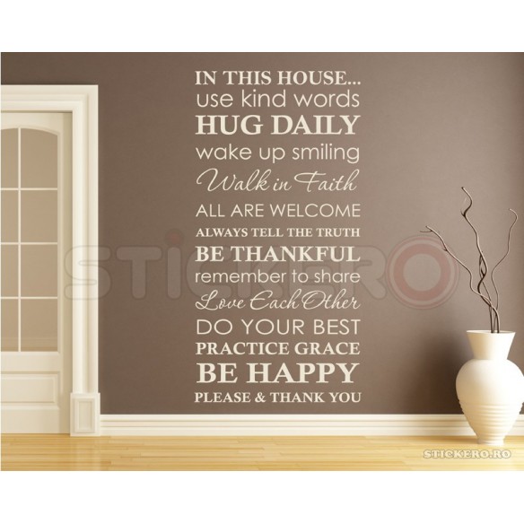 In this house - sticker decorativ mesaj