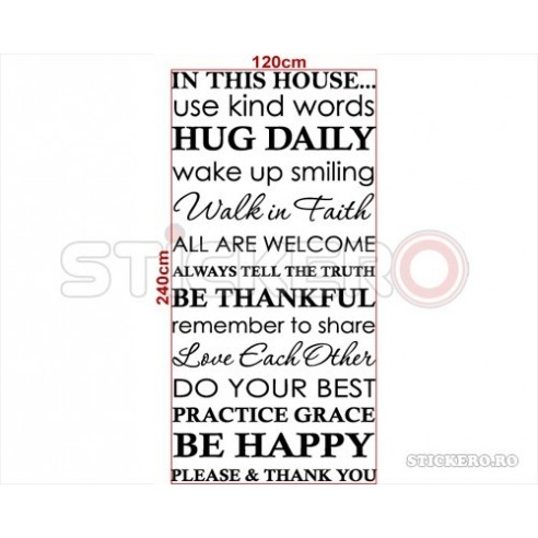 In this house - sticker decorativ mesaj