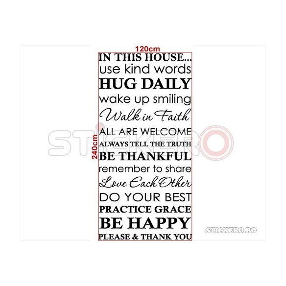In this house - sticker decorativ mesaj
