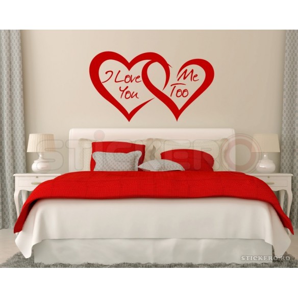 I love you / Me too - sticker decorativ