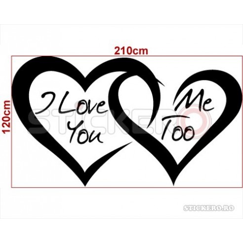 I love you / Me too - sticker decorativ