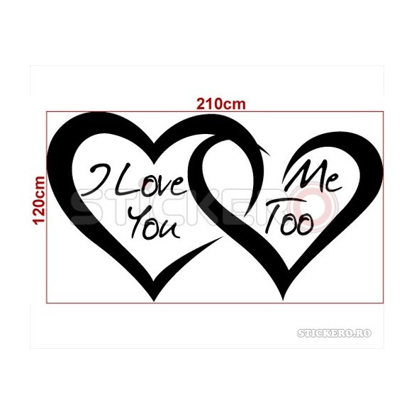 I love you / Me too - sticker decorativ